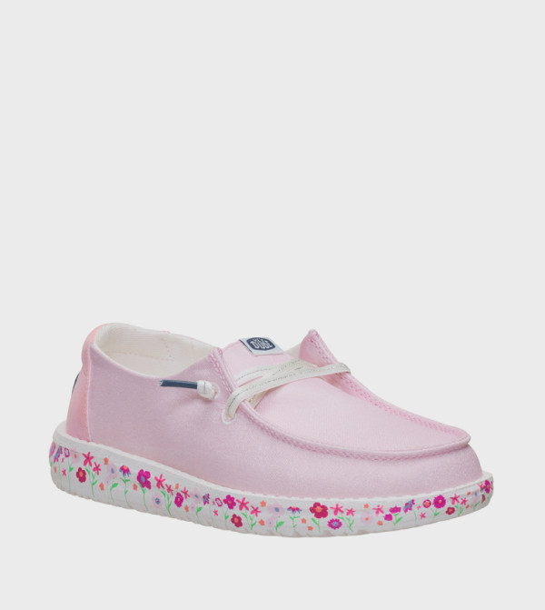 WENDY Y Shimmer Floral Printed Slip-On Shoes
