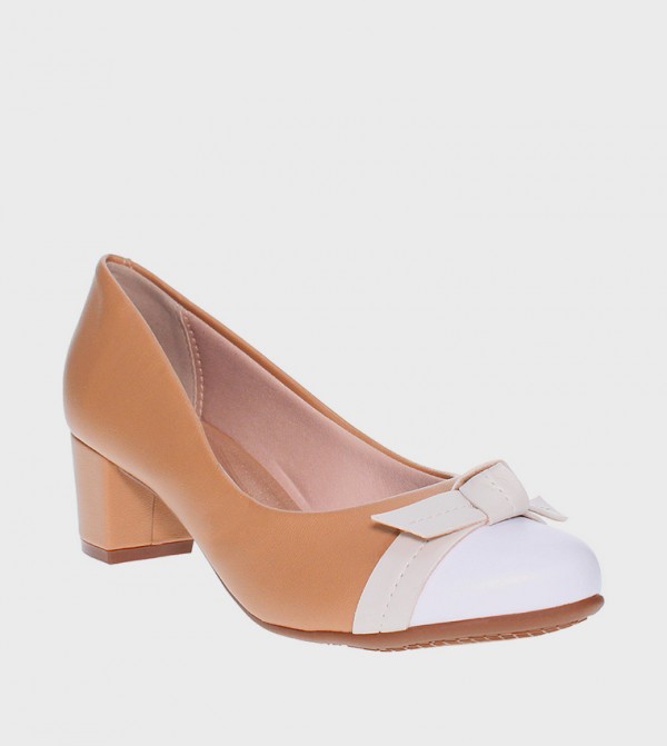 RAVI Cap Toe Bow Detail Pumps