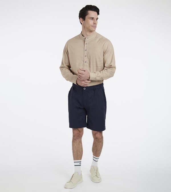 NERV Relaxed Fit Mandarin Collar Shirt