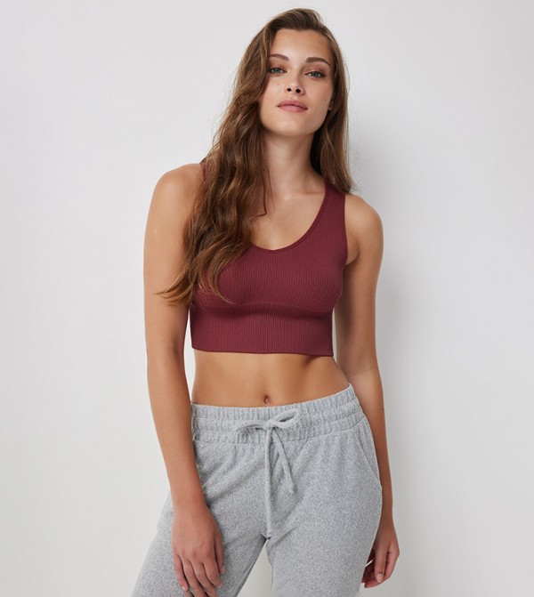 Ribbed Seamless Crop Tank Top