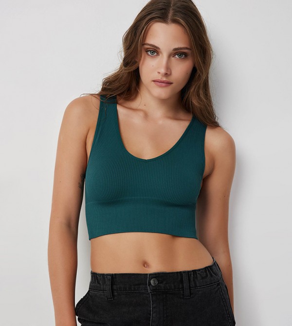 Ribbed Seamless Crop Tank Top