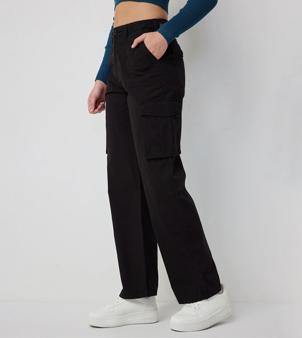 Solid Canvas Cargo Pants