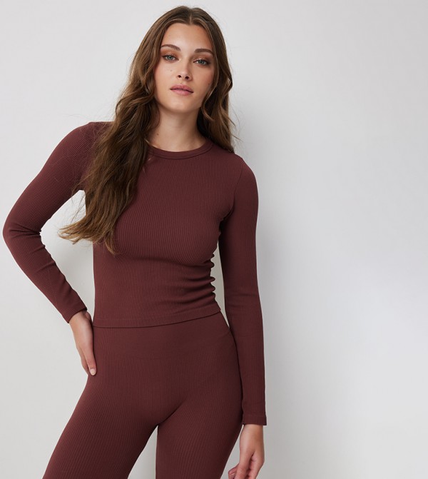 Ribbed Long Sleeves Top