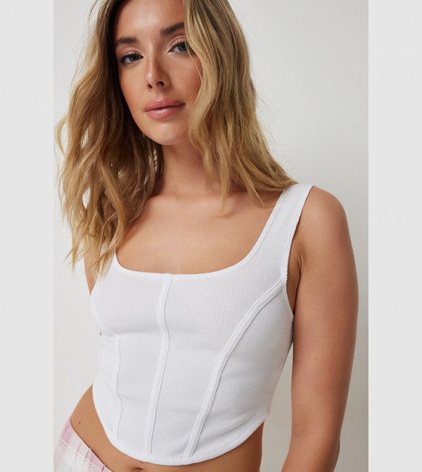 Ribbed Seam Detail Sleep Top