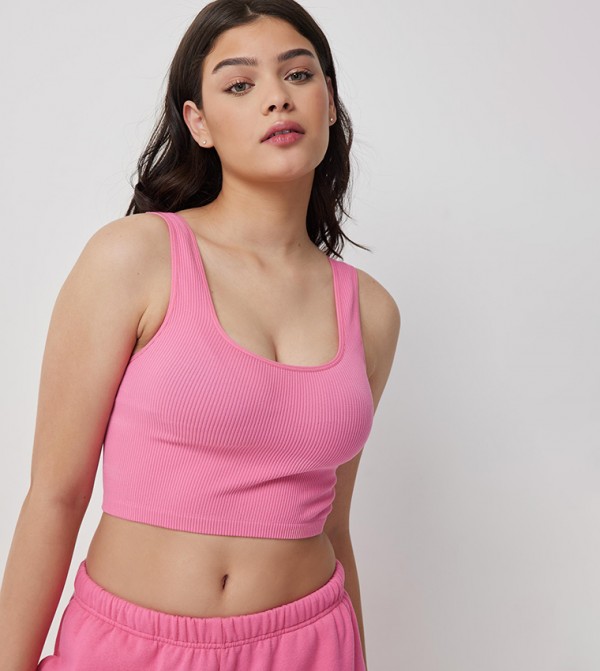 Ribbed Seamless Crop Tank Top