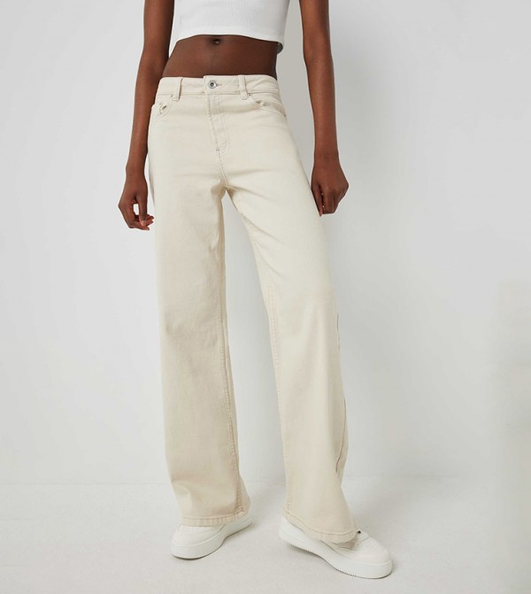 Mid Rise Wide Leg Jeans