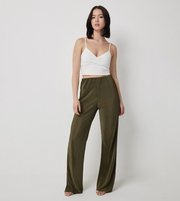 Pleated Wide Leg Pants