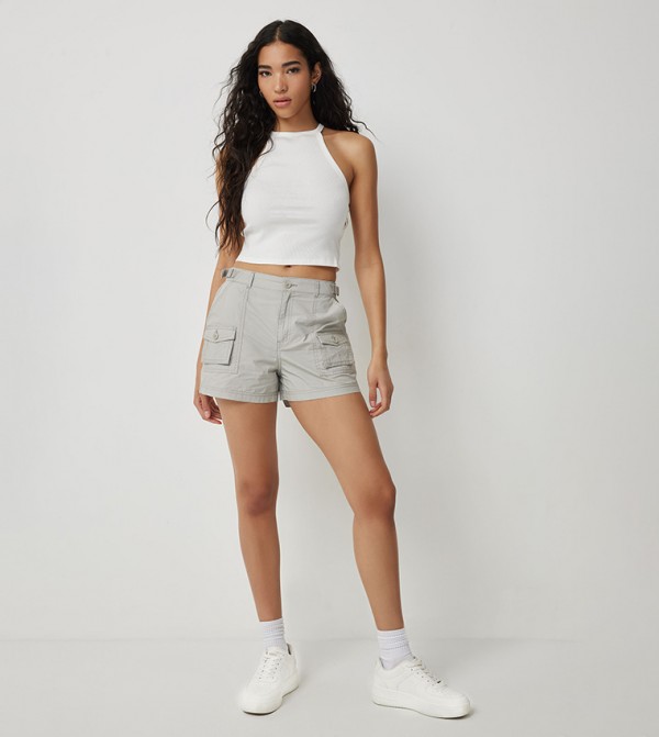 Ribbed Halterneck Tank Top