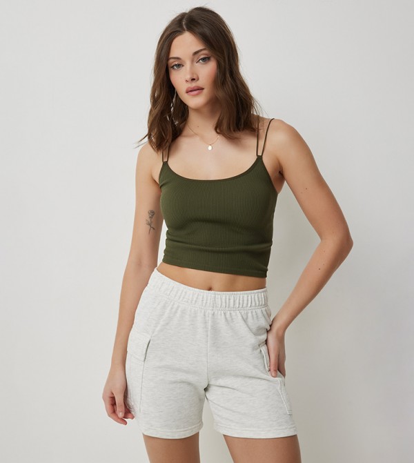 Bungee Strap Seamless Crop Top
