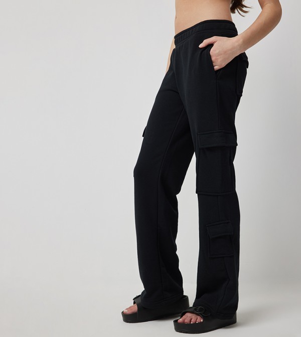 Solid Elastic Waist Caro Sweatpants