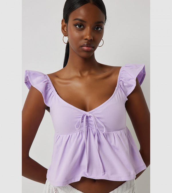 Flutter Sleeves Peplum Top
