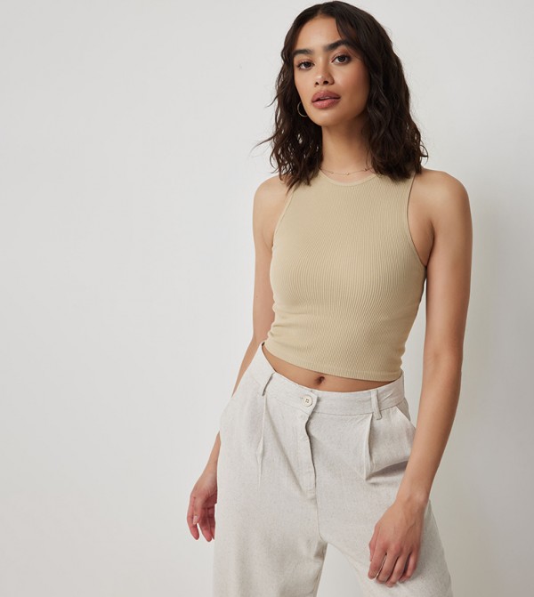 Ribbed Cropped Tank Top