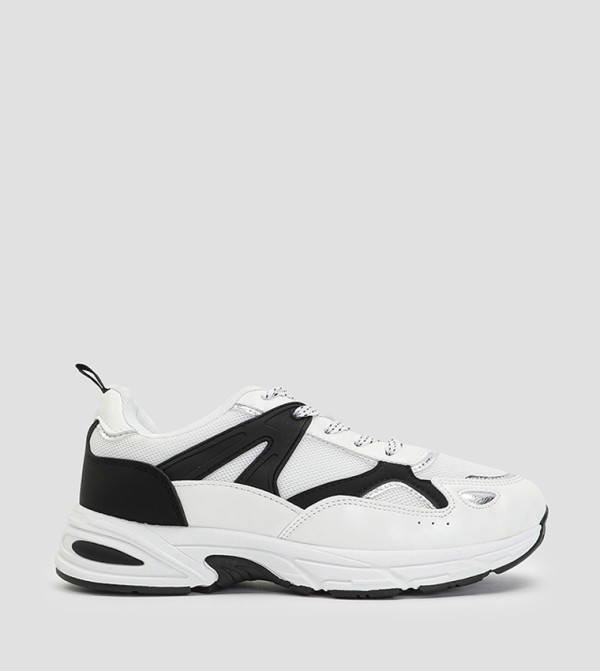 Color Block Lace Up Chunky Sneakers