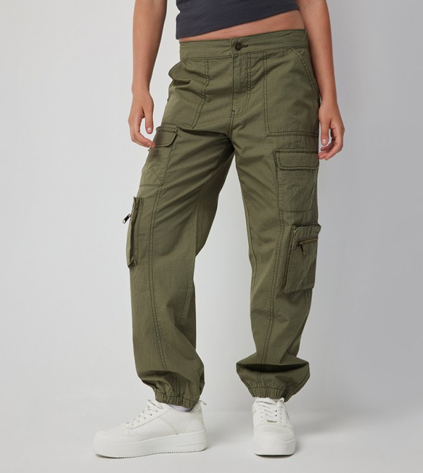 Solid Ripstop Cargo Joggers