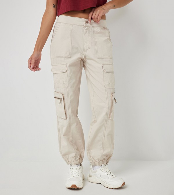 Solid Ripstop Cargo Joggers