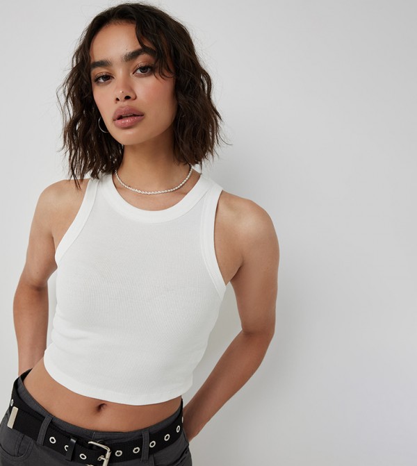Ribbed Cropped Tank Top