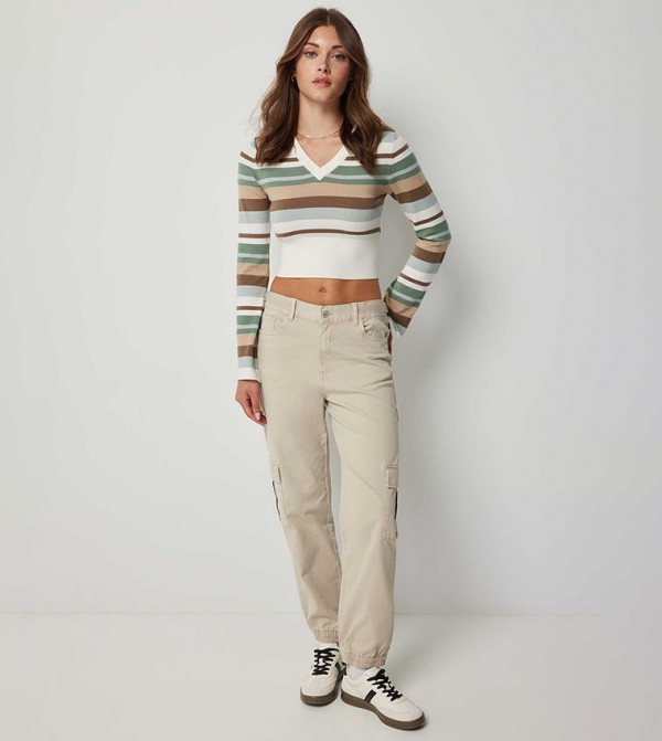 Solid Twill Cargo Joggers