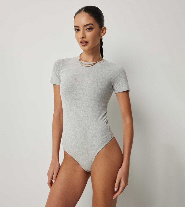 Solid Short Sleeves Bodysuit