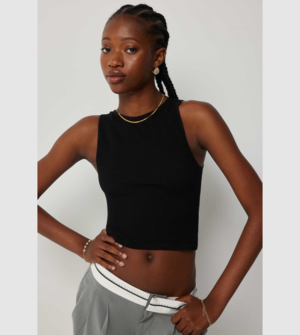Ribbed Cropped Tank Top