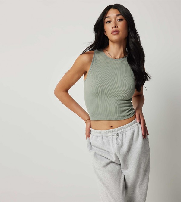 Ribbed Cropped Tank Top