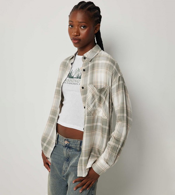 Brushed Plaid Long Sleeves Shirt