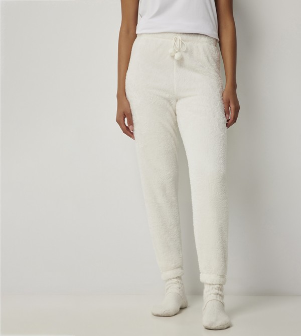 Plush Drawstring Waist Pajama Pants