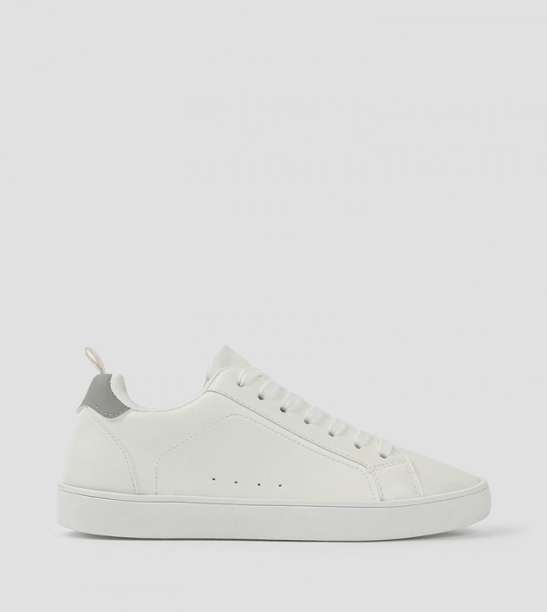 Solid Lace Up Tennis Sneakers
