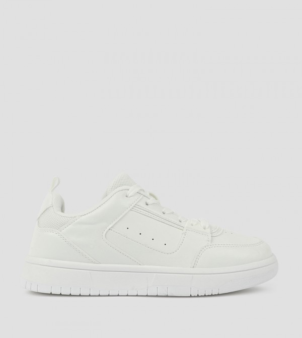 Solid Lace Up Basketball Sneakers