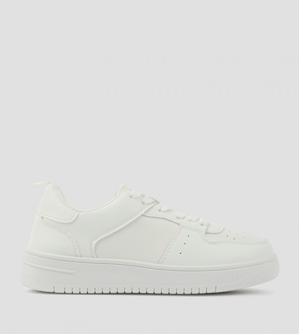 Perforated Lace Up Basketball Sneakers