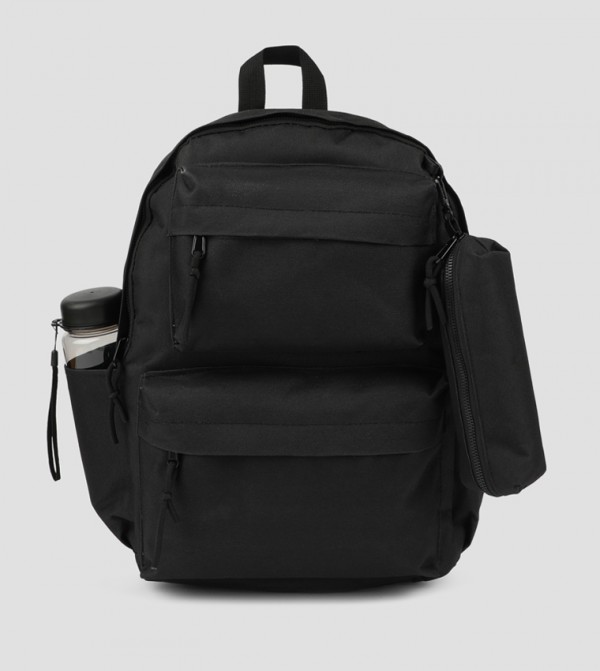 Zippered Backpack with Pencil Case and Water Bottle