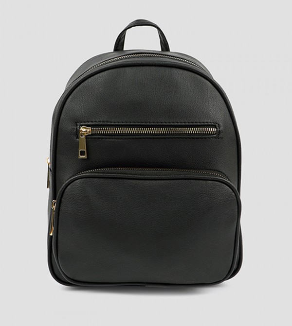 Textured Zippered Backpack