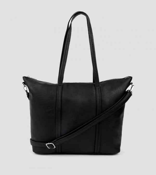Textured Zippered Shoulder Bag