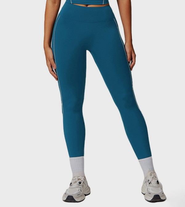 Solid High Waist Seamless Cropped Active Leggings