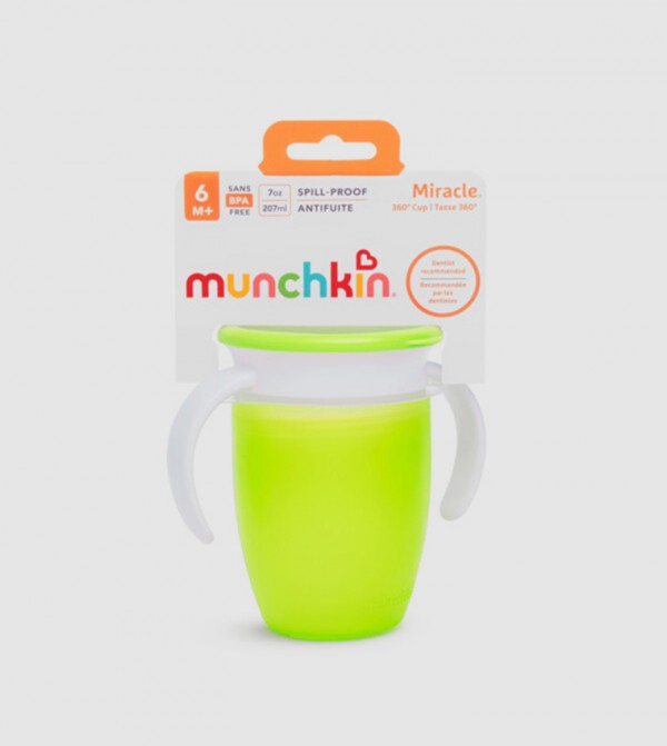 Munchkin Miracle 360 WildLove Sippy Cup, 6 oz, 2 Pack, Bee/Lemur