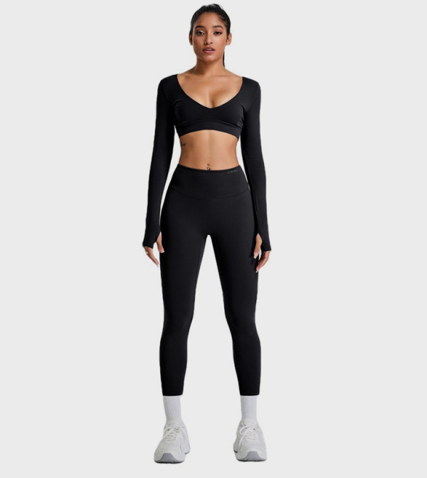 Solid High Waist Contour Seamless Active Leggings