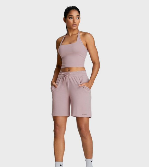 Solid Halterneck Active Cropped Top