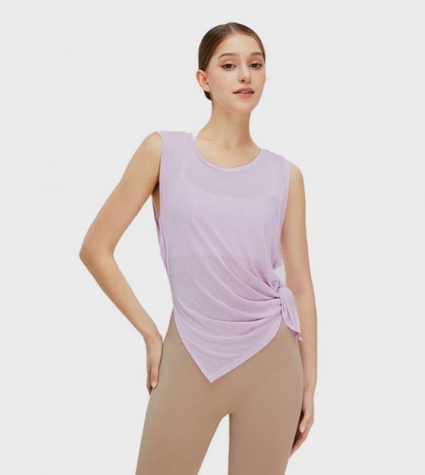 Solid Knot Detail Sleeveless Top