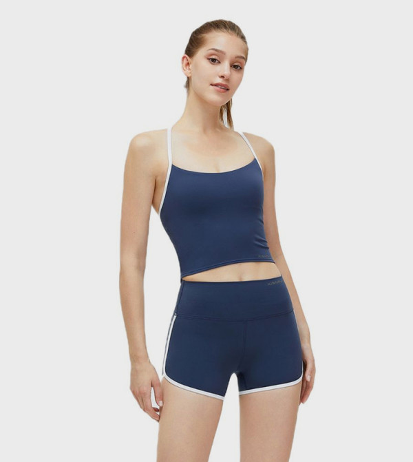 Contrast Trim High Waist Active Shorts