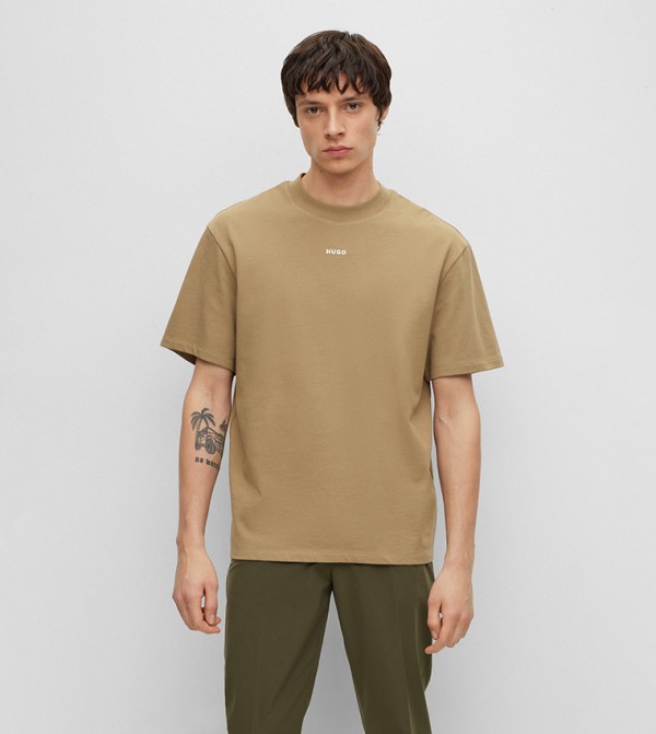 Buy Hugo Crew Neck Short Sleeves T Shirt In Brown 6thStreet Bahrain