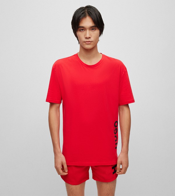 Organic Cotton Relaxed-Fit T-Shirt with Vertical Logo
