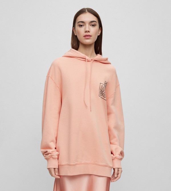 Printed Long Sleeves Oversized Hooded