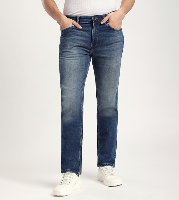 بنطلون جينز ضيق مغسول 