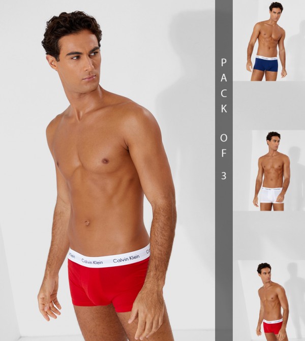Calvin Klein Underwear TRUNK 3 PACK - Pants - white/red/blue/red