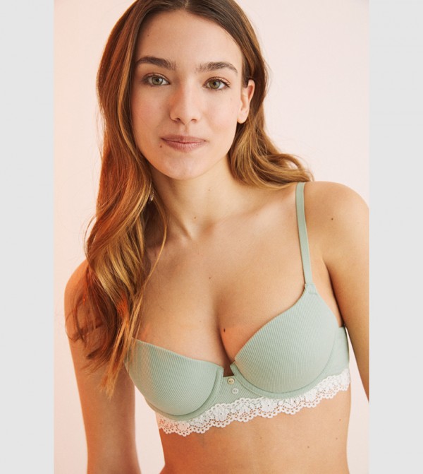 Lace Push-Up Bra With Criss Cross Details