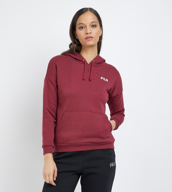 Burgundy clearance fila hoodie