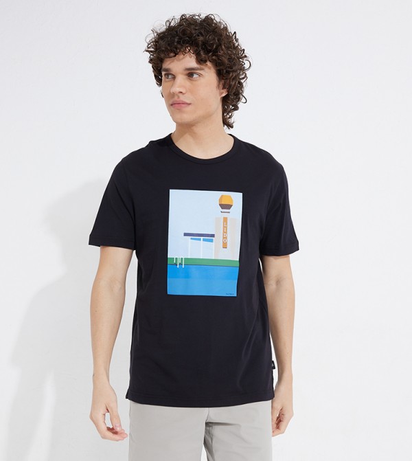 LIBYAN Graphic Printed Regular Fit T-Shirt