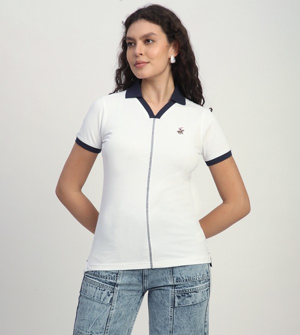 Logo Embroidered Short Sleeves Polo T-Shirt
