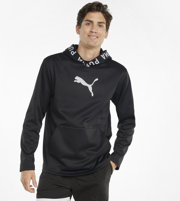 Logo Print Fleece Hoodie