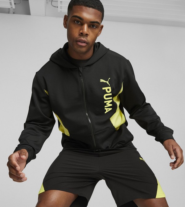 Logo Detail Zipper Hooded Jacket