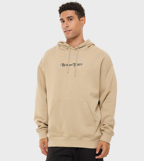 Printed Hoodie with Long Sleeves